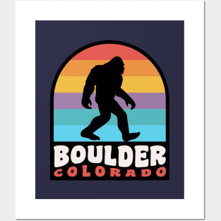 Boulder Colorado Bigfoot Sasquatch Hiking Camping Posters and Art